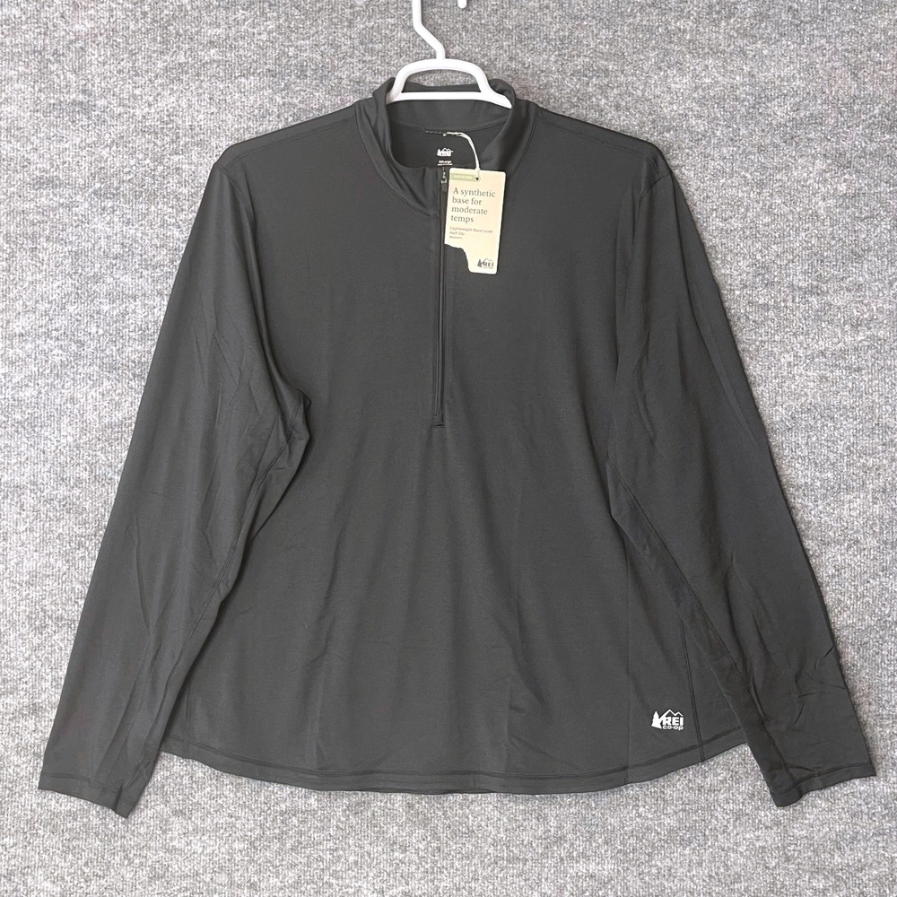 REI Co-op Womens Black Lightweight 1/2 Zip Base Layer UPF 50+ 3XL Performance